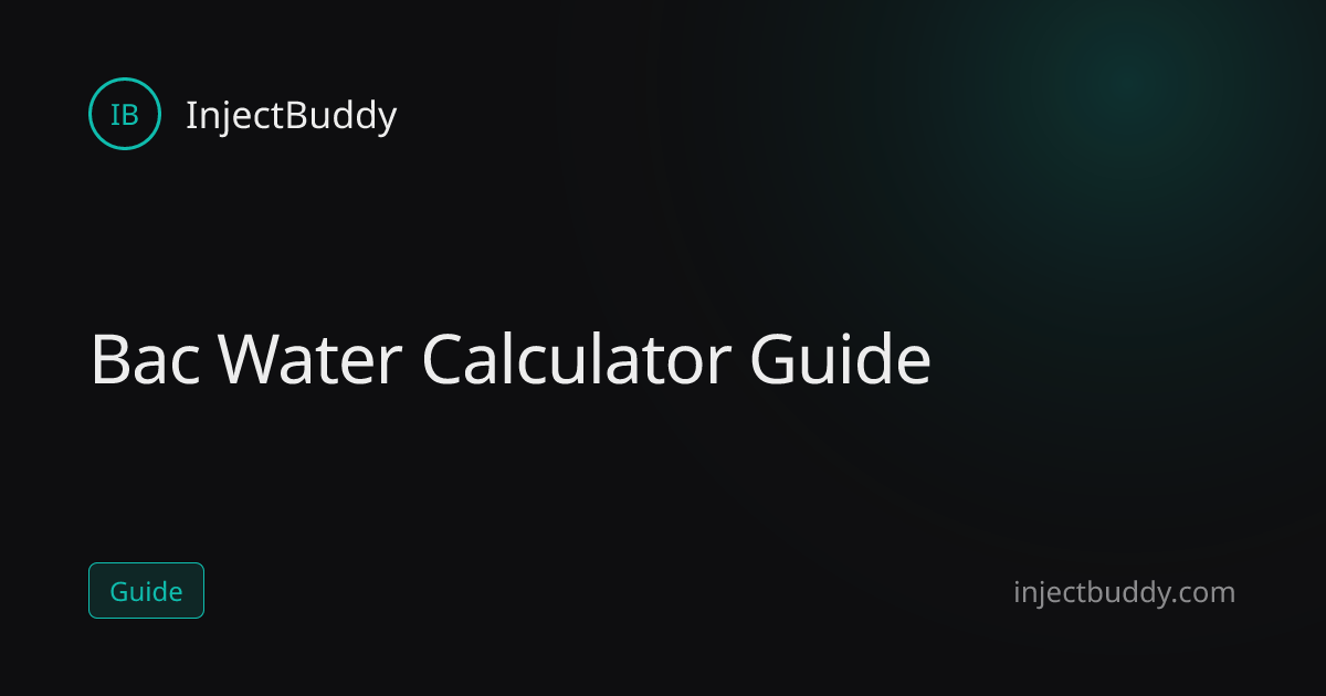 How Does the BAC Water Calculator Work? | InjectBuddy